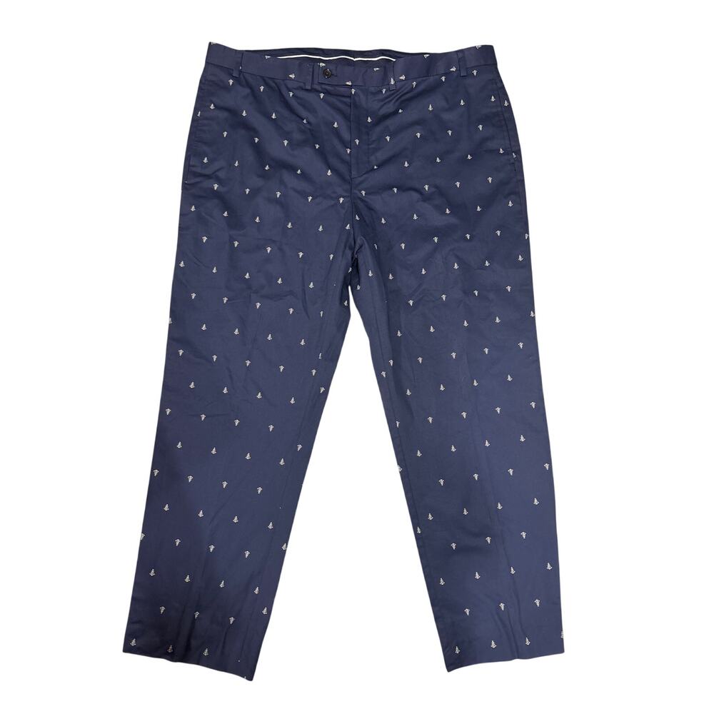 Polo Ralph Lauren Men's 42W 32L Classic Fit Navy Nautical Anchor Chino Pants EUC